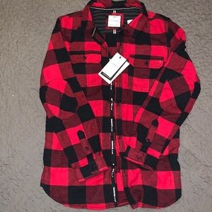 Denim & Flower Red and Black Plaid Flannel Shirt BNWT